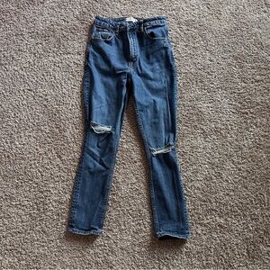 Abercrombie & Fitch High Rise Blue Distressed Jeans